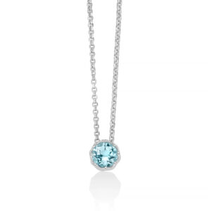 collana argento e topazio azzurro miluna colibrì cld5108