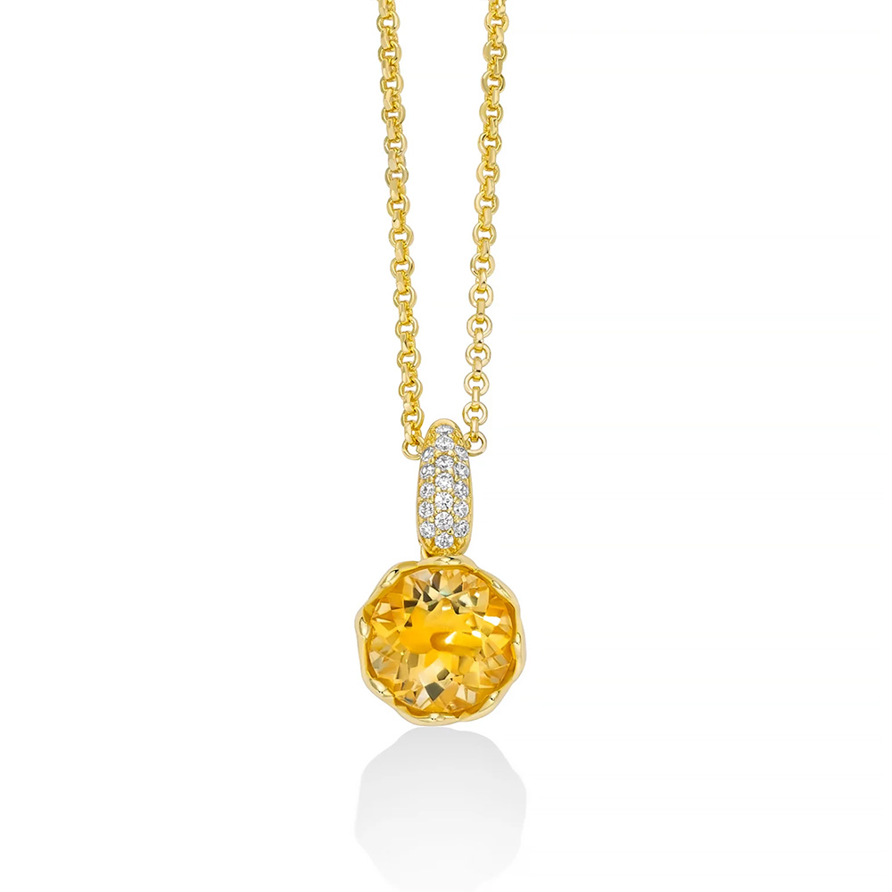 collana argento oro topazio citrino giallo miluna cld5107