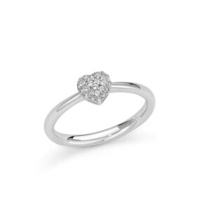 anello donna con cuore argento e topazi bianchi miluna lid4006