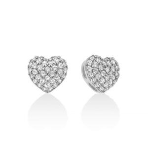 orecchini punto luce cuore argento con topazi bianchi miluna erd3110