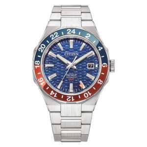 Orologio-Citizen-880-GMT-Mechanical-Automatico-Pespi-Quadrante-Blu-Vetro-Zaffiro-Acciaio-NB6030-59L