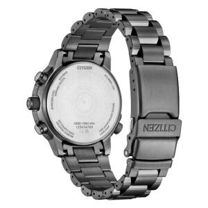 Orologio-Citizen-Crono-Pilot-Acciaio-PVD-Gun-41mm-Bianco-Radiocontrollato-AT8304-57A-1