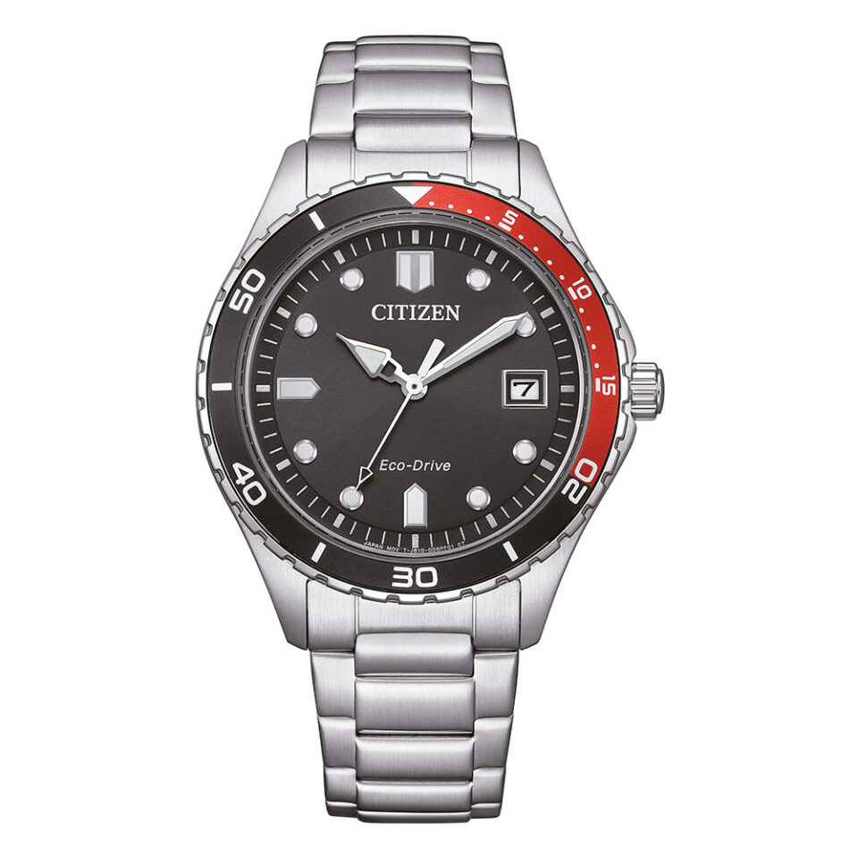 Orologio-Citizen-Marine-Eco-Drive-Unisex-Bracciale-Acciaio-Quadrante-Nero-AW1820-81E.