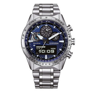 Orologio-Citizen-Skyhawk-U830-Radiocontrollato-Acciaio-Quadrante-Blu-Zaffiro-JV2000-51L
