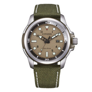 Orologio-Citizen-Uomo-Eco-Drive-Sea-Land-Cordura-Quadrante-Sabbia-AW1801-19X
