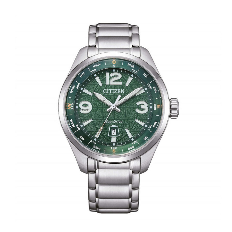 Orologio-Citizen-Uomo-Urban-Traveler-Eco-Drive-Acciaio-Quadrante-Verde-AW1830-88X