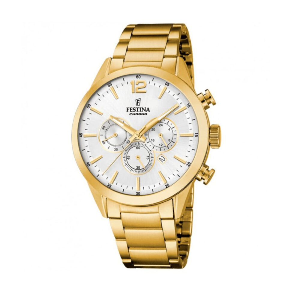 Orologio-Festina-Crono-Uomo-Placcato-Oro-Giallo-Quadrante-Argento-f20633-1
