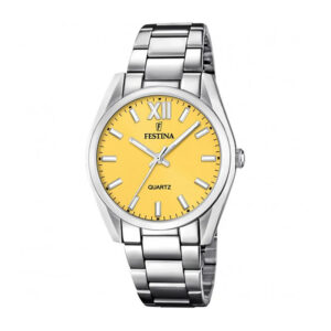 Orologio-Festina-Donna-Solo-Tempo-Collezione-Alegria-Acciaio-Quadrante-Giallo-F20622-G