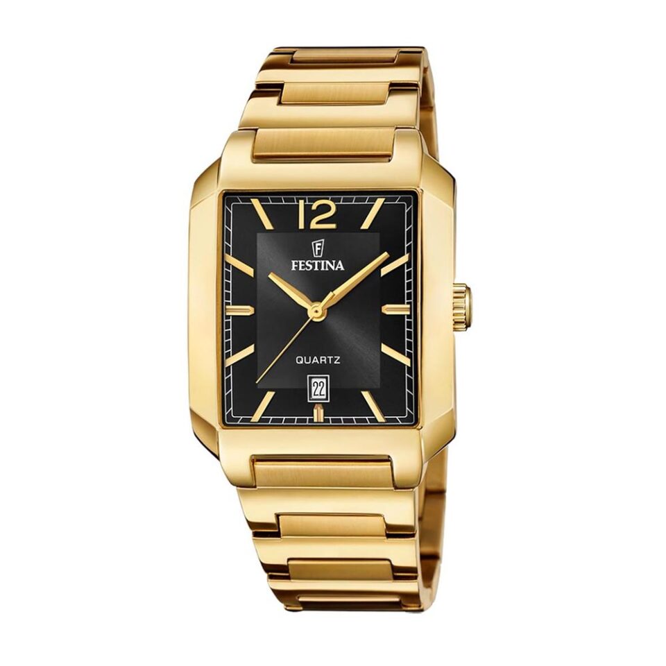 Orologio-Festina-Rettangolare-PVD-oro-giallo-Uomo-Nero-F20678-4