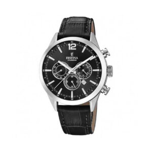 Orologio-Festina-Timeless-Cronograph-Uomo-cinturino-pelle-nera-quadrante-nero-F20542-5