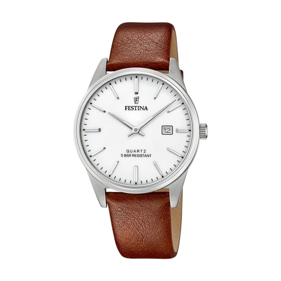 Orologio-Festina-Uomo-Classics-cinturino-pelle-Quadrante-Bianco-F20512-2