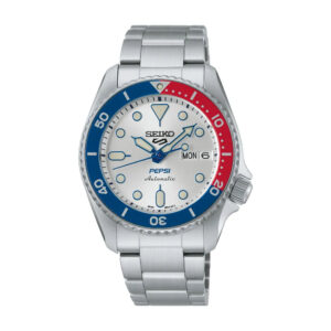Orologio-Seiko-5-Sport-Pepsi-Automatico-Limited-Edition-7000-Pezzi-Bianco-Acciaio-SRPL99K1
