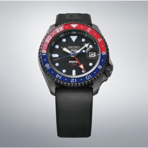 Orologio-Seiko-5-Sport-Pepsi-GMT-Limited-Edition-Automatico-Gomma-Quadrante-Nero-SSK047K1-3