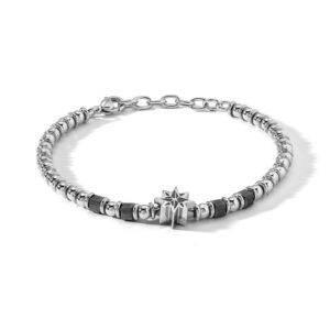 bracciale uomo acciaio con rosa dei venti comete ubr 1265