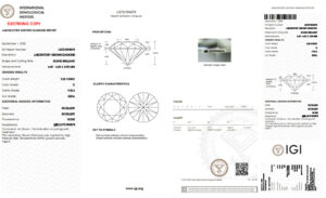 certificato diamante carato igi lg731594578