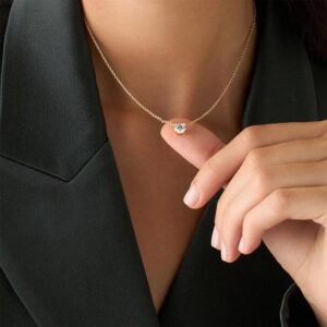collana donna punto luce oro giallo e zircone baravelli gold c3j2b