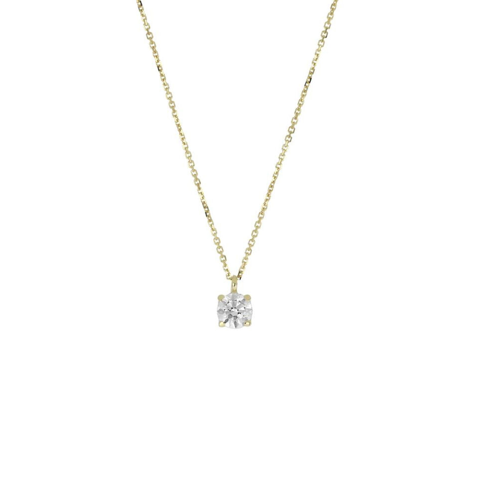 collana donna punto luce oro giallo e zircone baravelli gold c3h2b