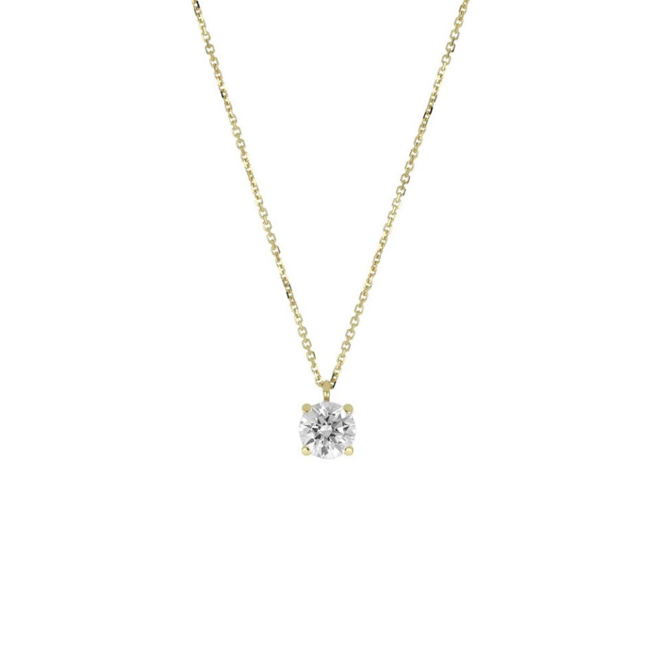 collana donna punto luce oro giallo e zircone baravelli gold c3j2b