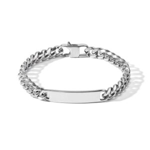 Bracciale-Comete-Uomo-Acciaio-Lucido-Grumetta-Piastra-UBR1133