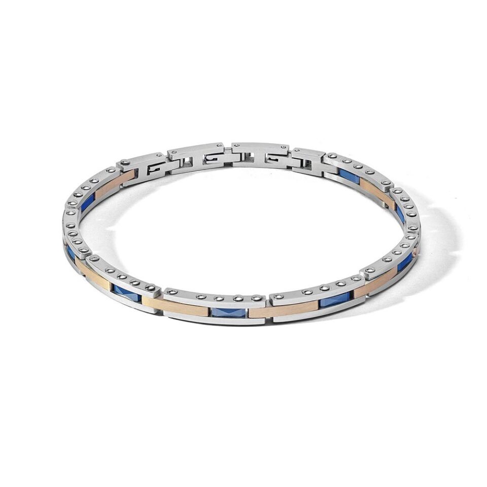 Bracciale-Comete-Uomo-Acciaio-Lucido-PVD-Ceramica-Blu-UBR1151