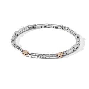 Bracciale-Comete-Uomo-Acciaio-Lucido-PVD-Rose-diamanti-neri-UBR1156