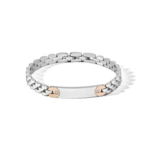 Bracciale-Comete-Uomo-Acciaio-Lucido-PVD-Zirconi-Bianchi-UBR1172