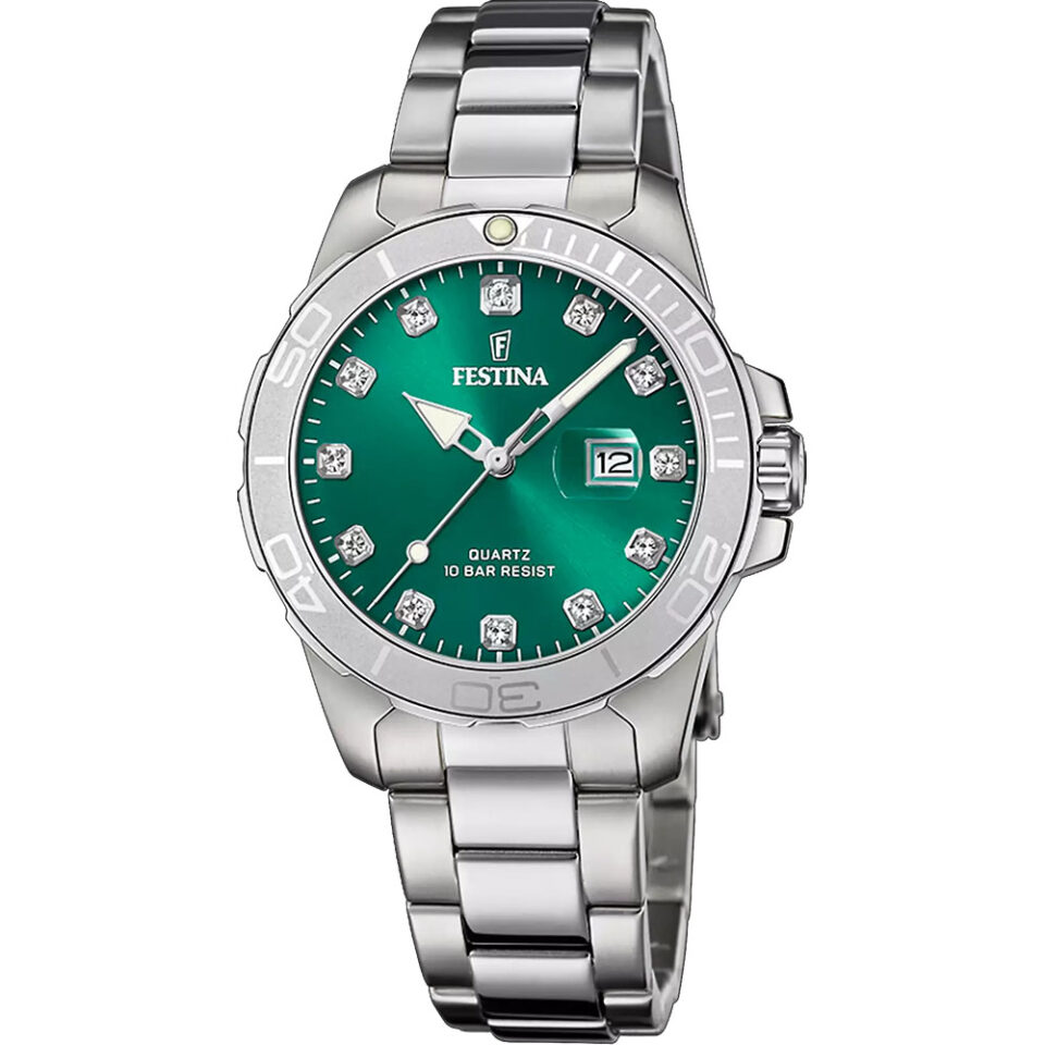 OROLOGIO-FESTINA-BOYFRIEND-COLLECTION-Donna-Quadrante-VERDE-Bracciale-ACCIAIO-F20503-7