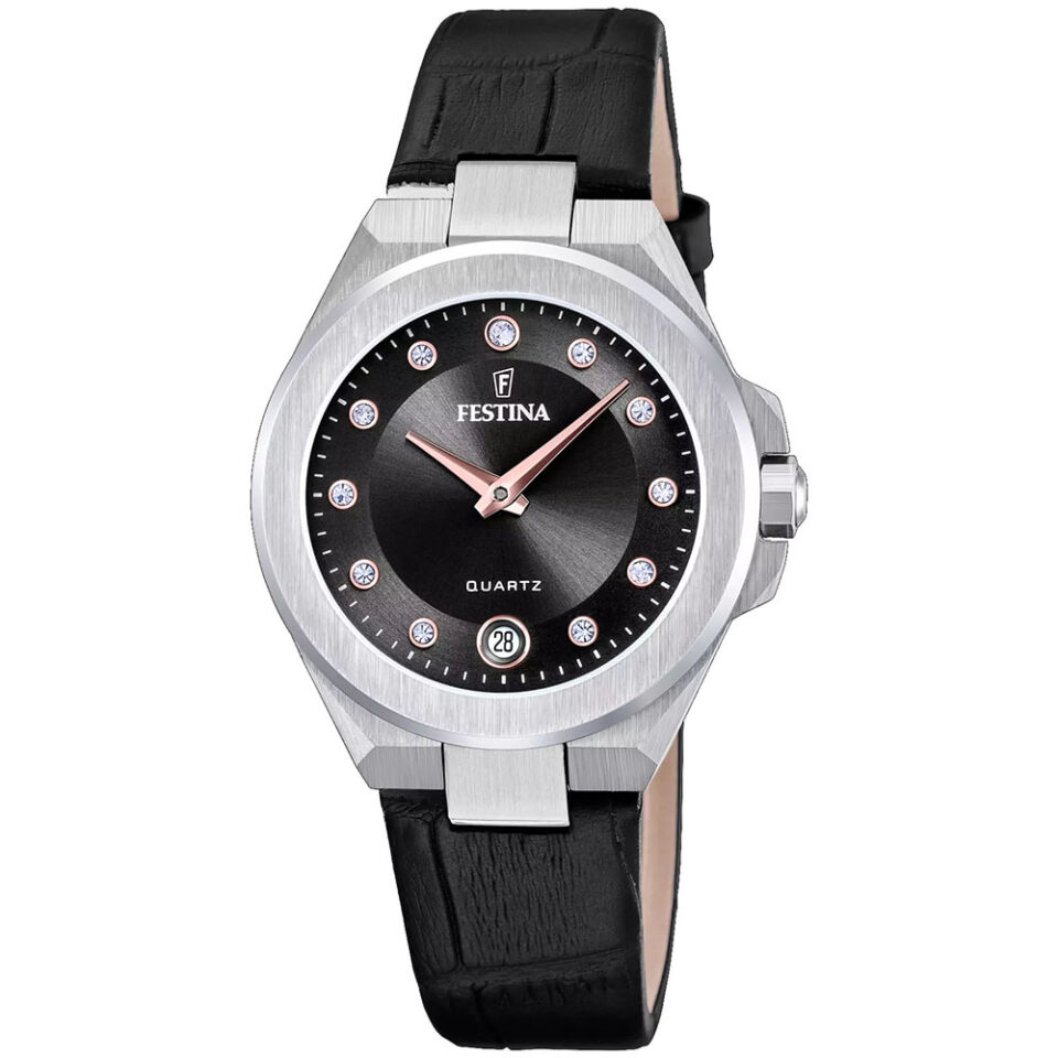 OROLOGIO-FESTINA-MADEMOISELLE-Donna-Cinturino-Pelle-Quadrante-Nero-F20701-5