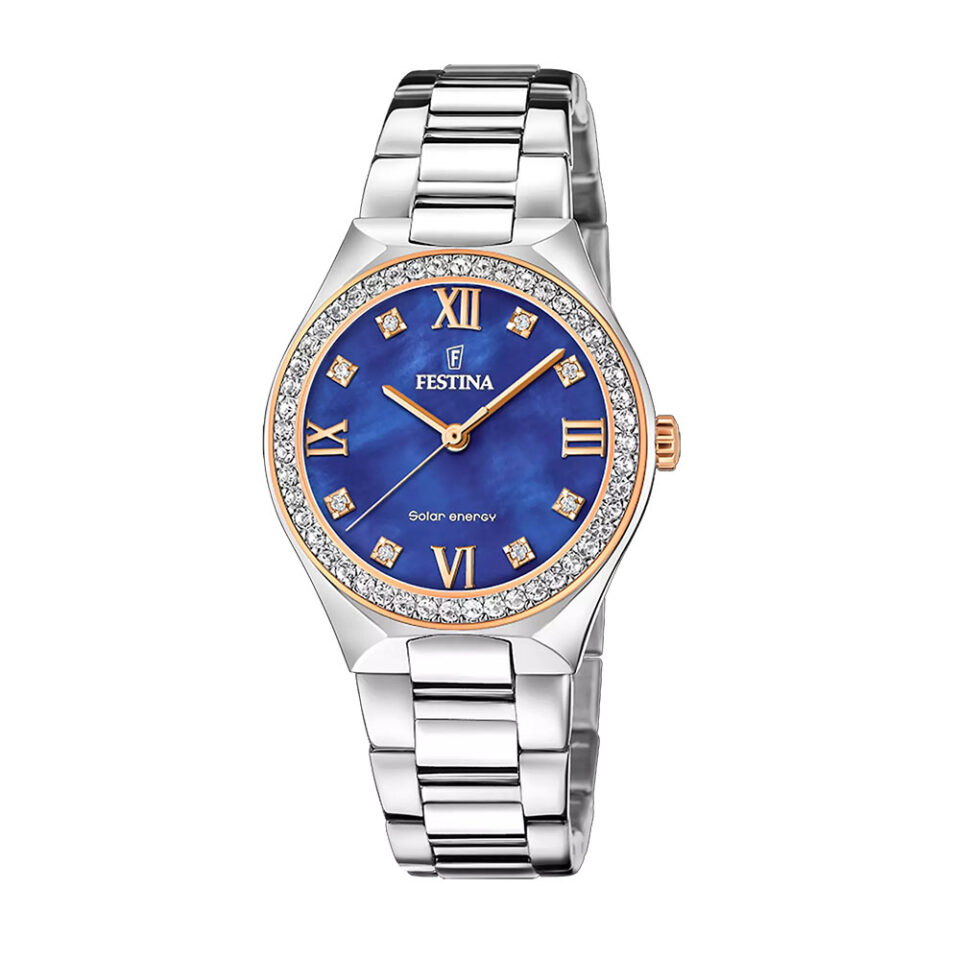 Orologio-FESTINA-SOLAR-ENERGY-ACCIAIO-INOSSIDABILE-316L-PVD-Oro-Rosa-Quadrante-BLU-DONNA-F20658-2