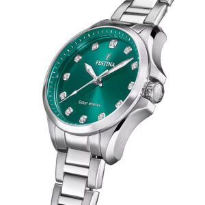 Orologio FESTINA SOLAR ENERGY ACCIAIO INOSSIDABILE 316L Quadrante Verde DONNA F20654-3-1