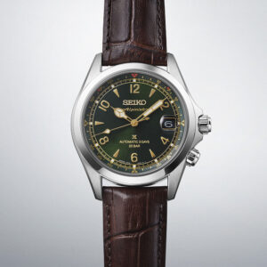Orologio-Seiko-Laurel-Alpinist-Automatico-Uomo-Cinturino-Pelle-Marrone-Quadrante-Verde-SPB507J1-3