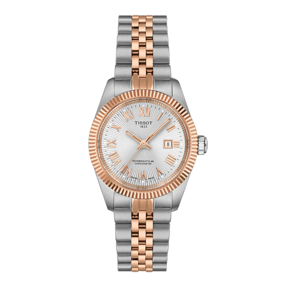 Orologio-Tissot-Ballade-Lady-Automatico-COSC-30mm-Acciaio-PVD-Oro-Rosa-Bracciale-Acciaio-Jubilee-Quadrante-Argento-T156.208.22.033.00.