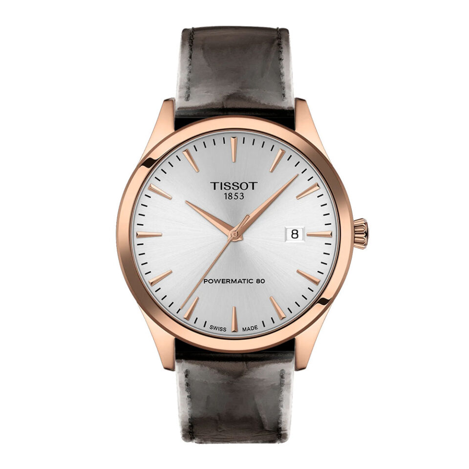 Orologio-Tissot-Classic-Dream-Automatico-Powermatic80-Uomo-40mm-Cinturino-Pelle-PVD-Oro-Rosa-Quadrante-Silver-T158.407.36.031.00