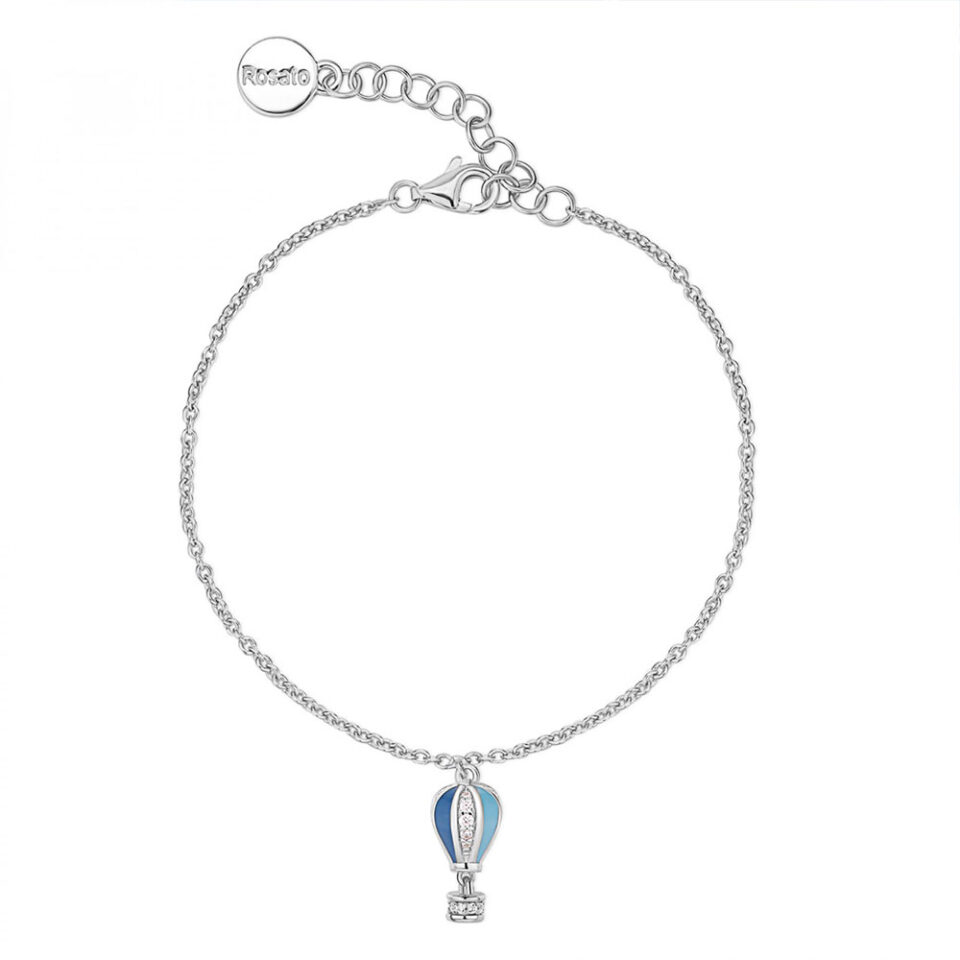 bracciale ciondolo mongolfiera argento 925 rosato aria rzar13