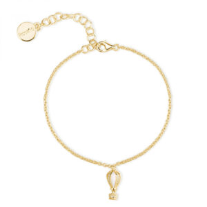 bracciale con ciondolo mongolfiera argento 925 placcato oro giallo e zirconi rosato gioielli collezione aria rzar20