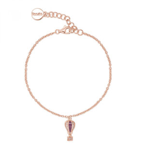bracciale ciondolo mongolfiera argento oro rosa rosato aria rzar14