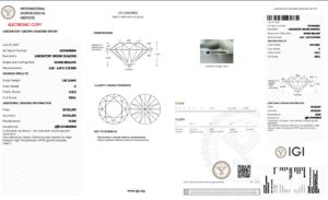 certificato diamante carato igi lg724545804