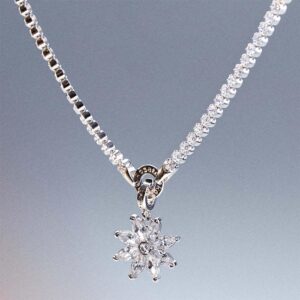 ciondolo charm rosato fiore argento rz219r