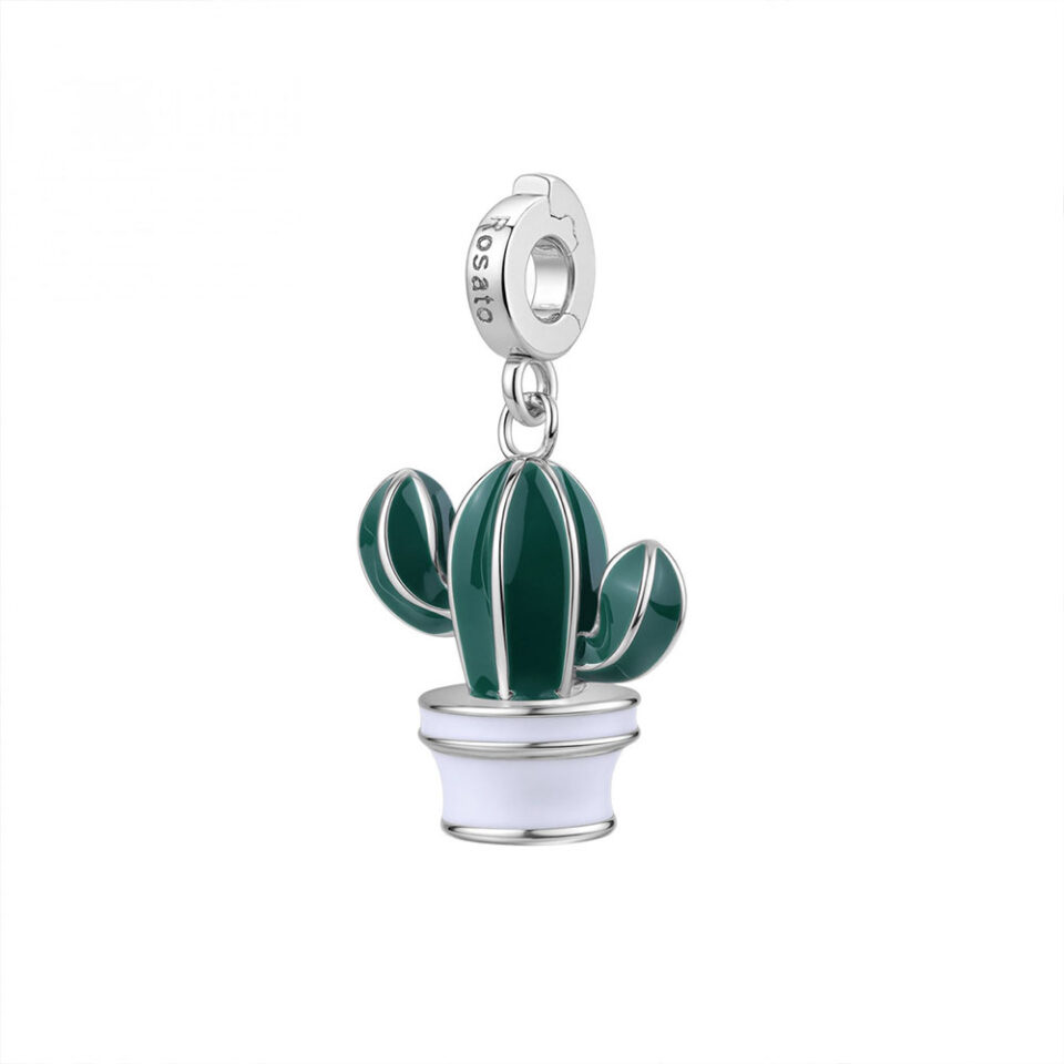 ciondolo charm rosato pianta grassa cactus argento rz248r