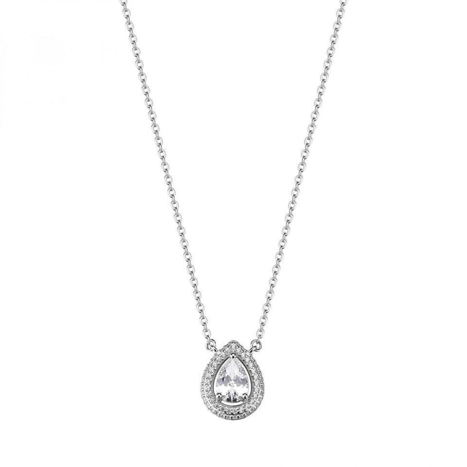 collana ciondolo goccia argento e zirconi bianchi rosato rzan01