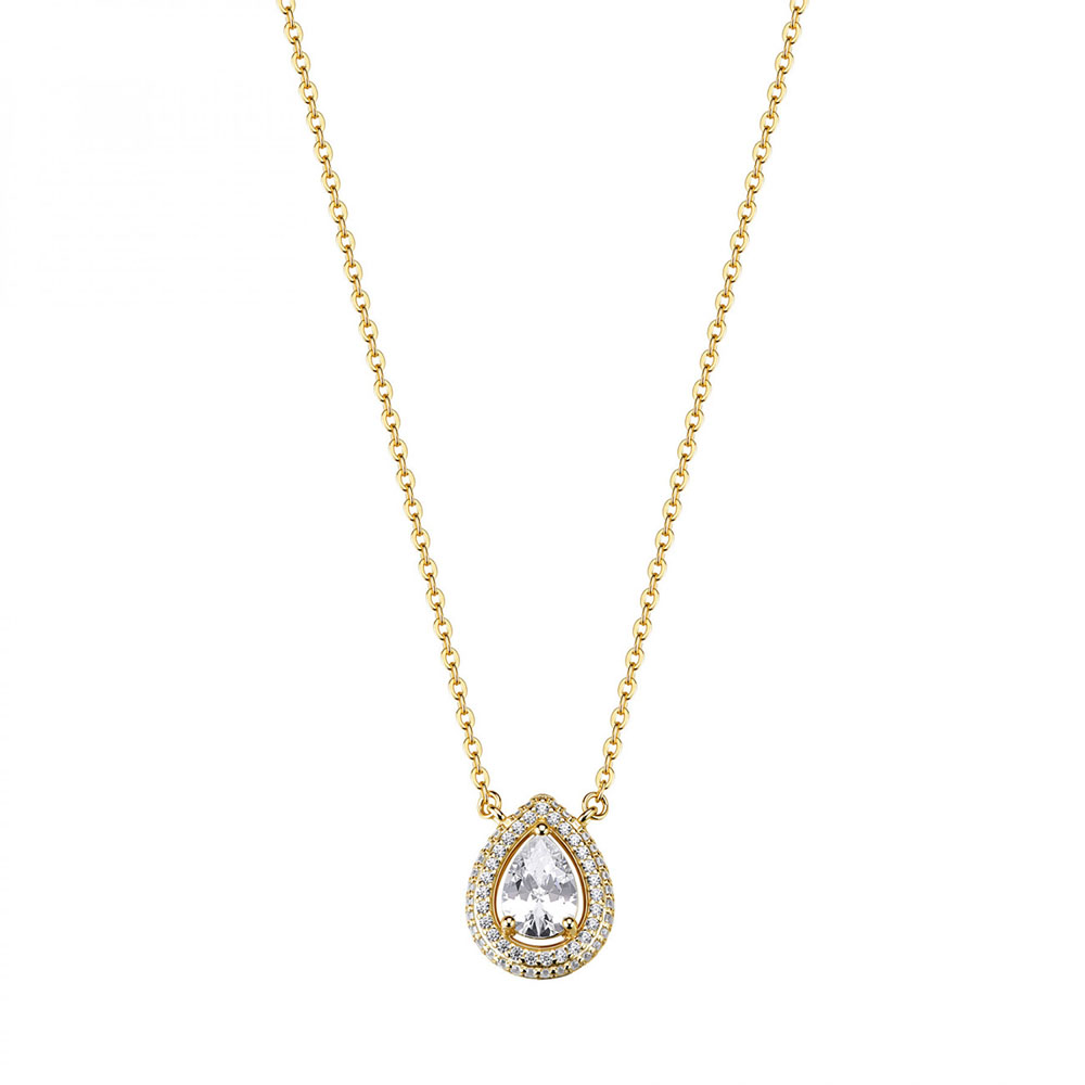 collana ciondolo goccia argento placato oro giallo e zirconi bianchi rosato rzan02