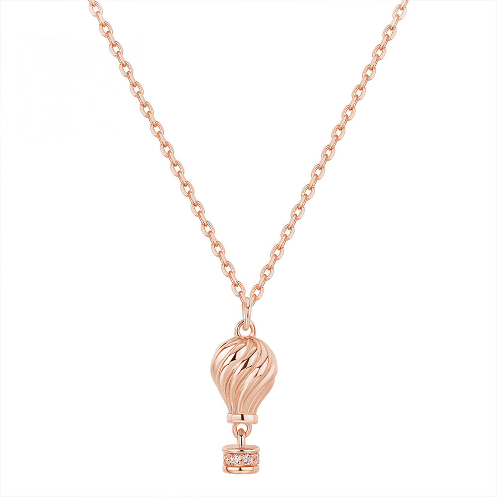 collana ciondolo mongolfiera argento placcata oro rosa rosato aria rzar02