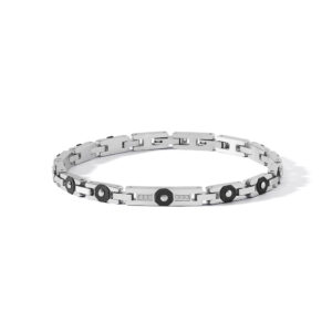 Bracciale-Comete-Uomo-Acciaio-PVD-Nero-Diamanti-Bianchi-UBR1281
