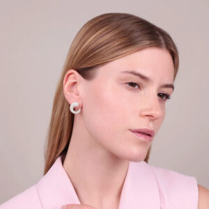 Orecchini Lobo Golden Semicerchio Graduato in Pavé Misto WSBZ02444Y.WR-1