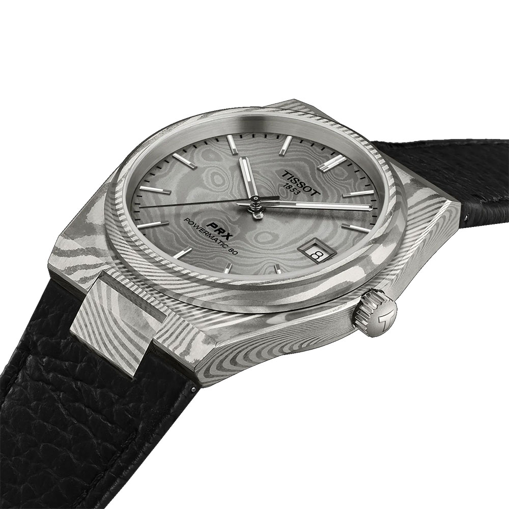 Orologio Tissot PRX Automatico 38mm Damascato Acciaio Marmorizzato quadrante grigio Vetro Zaffiro T137.807.96.081.00-5
