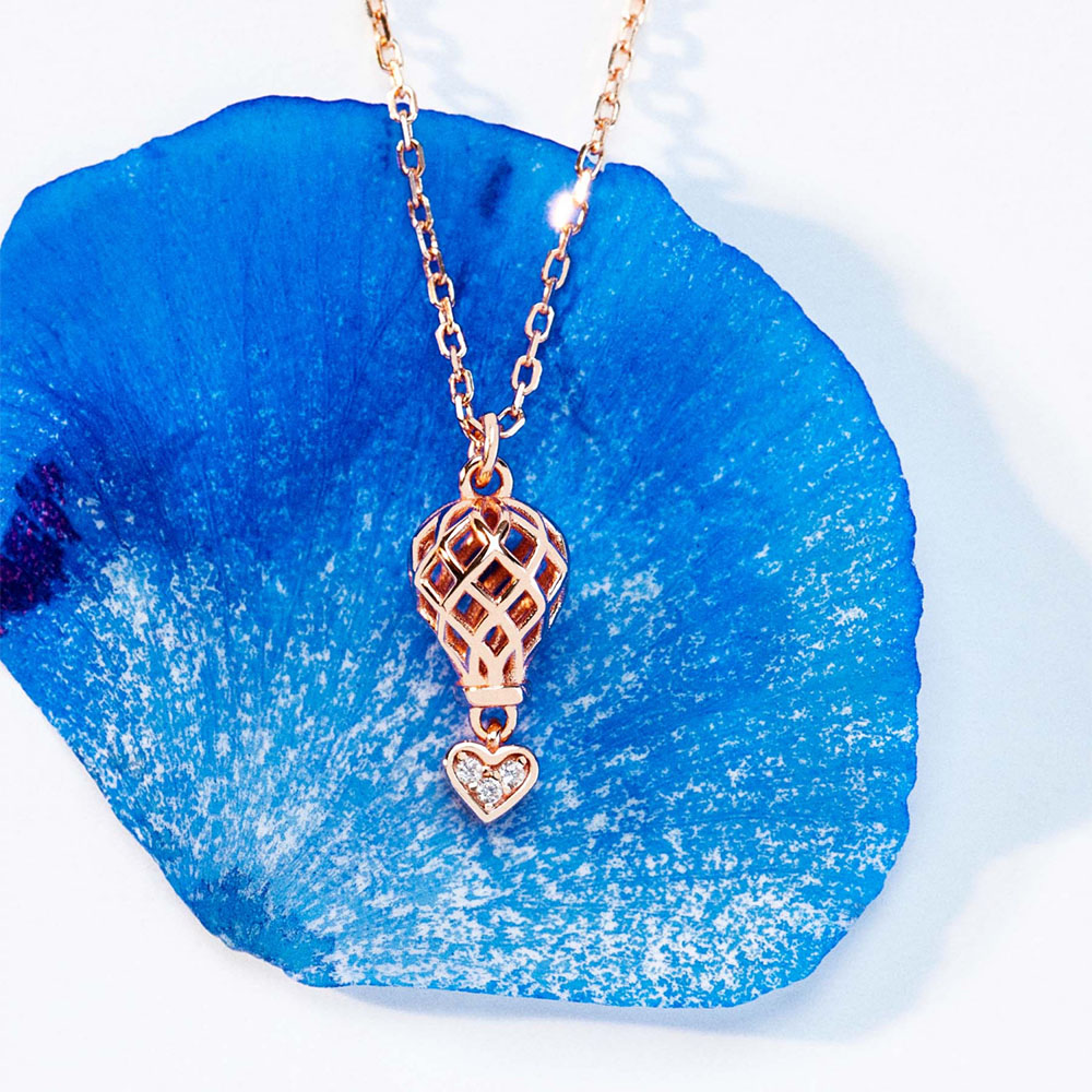 collana ciondolo mongolfiera argento placcato oro rosa rosato gioielli collezione aria rzar08