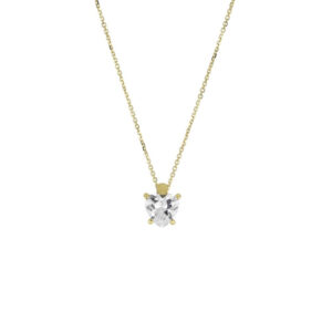 collana donna punto luce cuore in oro giallo e zircone bianco