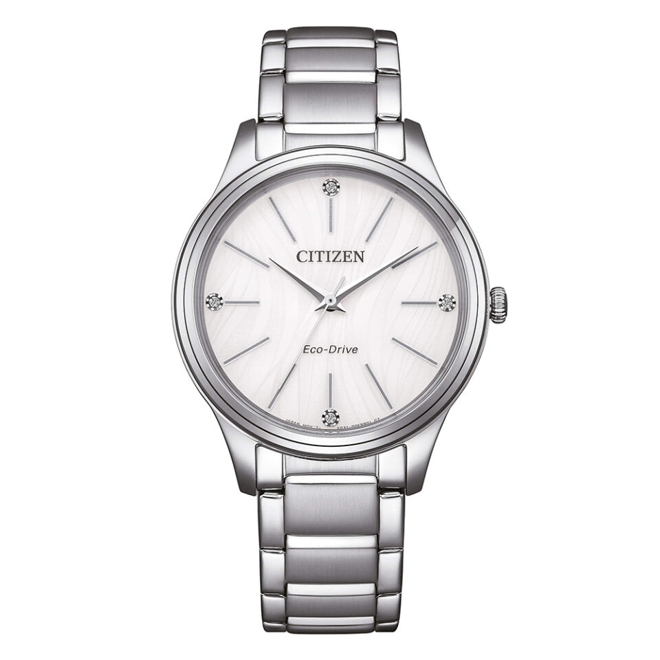 Orologio-Citizen-OF-Eco-Drive-Lady-Casual-34mm-Bracciale-Acciaio-quadrante-Bianco-EM1220-58A