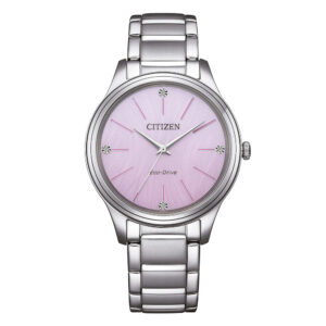 Orologio-Citizen-OF-Eco-Drive-Lady-Casual-34mm-Bracciale-Acciaio-quadrante-Rosa-EM1220-58X
