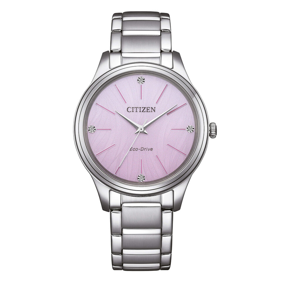 Orologio-Citizen-OF-Eco-Drive-Lady-Casual-34mm-Bracciale-Acciaio-quadrante-Rosa-EM1220-58X